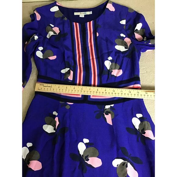 Boden Women Floral  Striped A Line Dress Sz. 8R Blue Lightweight Comfort Modest - Picture 8 of 12